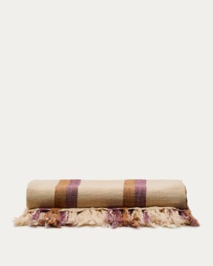 Arven multicoloured striped 100% linen blanket 130 x 170cm