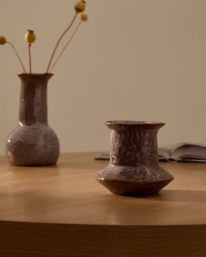 Olaris brown ceramic vase 16 cm