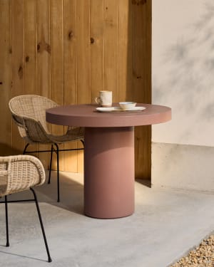 Tavolo rotondo Aiguablava in cemento terracotta Ø 90 cm