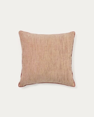 Housse de coussin Aleos en tissu mélangé avec liseré contrasté rose 45 x 45 cm