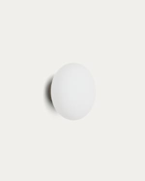 Bamila wall lamp in smoked glass and nickel Ø15cm