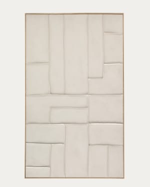 Klis white linen picture with geometric shapes, 120 x 200 cm