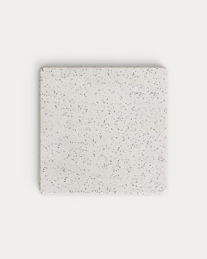 Tavolo da esterno quadrato Saura in terrazzo bianco 70 x 70 cm