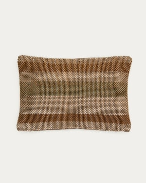 Cushion cover Lunet 100% PET with beige and green stripes 40 x 60 cm