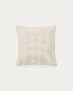 Mascarell white cotton and polyester cushion cover 50 x 50 cm