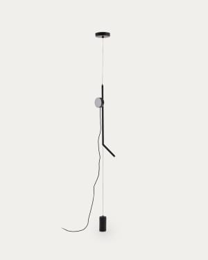 Orey black metal lamp stand with multi-position spotlight and UK adaptor