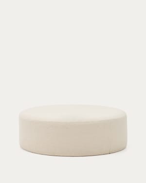 Kaeli footrest with removable cover in ecru bouclé Ø 120 cm