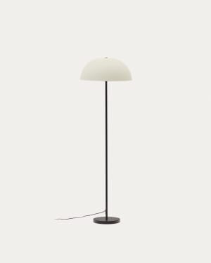 Nibla black metal floor lamp with white clay-effect shade