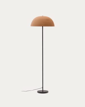 Nibla black metal floor lamp with terracotta effect shade