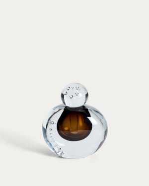 Lunivo brown glass vase 13 cm