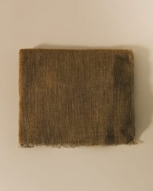 Κουβέρτα Sanae 100% λινό μουσταρδί με κρόσσια 130 x 170 εκ.