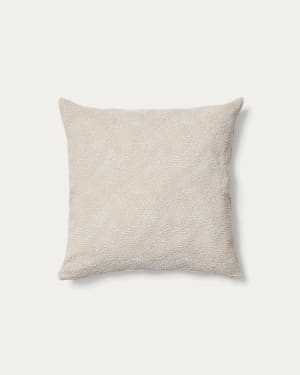 Junie cushion cover in beige cotton jacquard 50 x 50 cm