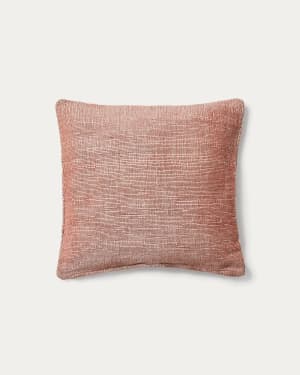 Machiel cushion cover in orange and white viscose jacquard 50 x 50 cm