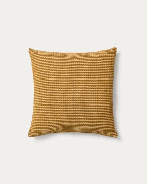Nuval cushion cover in mustard structured fabric 50 x 50 cm