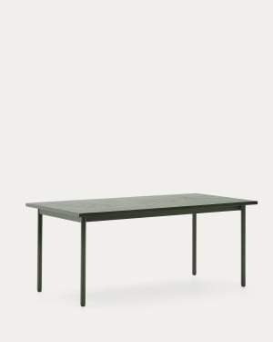 Table d’extérieur Maurina en acier galvanisé vert et céramique verte 223 x 101 cm