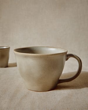Large white ceramic Coval cup