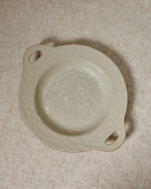 Zunel beige ceramic fruit bowl