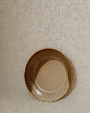 Brown ceramic Nagoli dessert plate