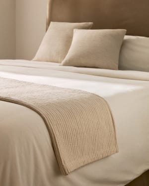 Vindi ecru, 100% cotton bedspread with fantasy stripes for 150/160 cm bed
