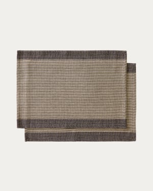 Ensemble Briven de 2 sets de table 100 % coton noir 35 x 50 cm