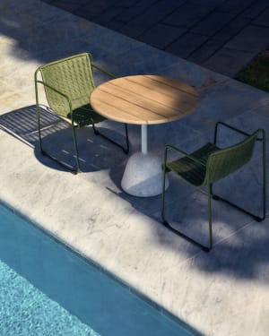 Μέσα Saura από λευκό terrazzo και επιφάνεια από λευκό terrazzo 75 x Ø70