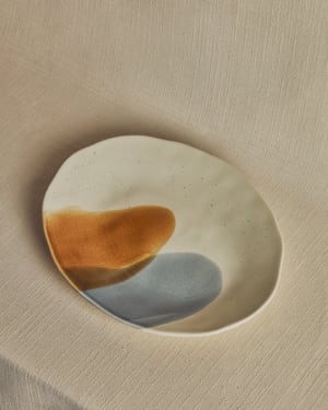 Large multicoloured ceramic Miglo dish
