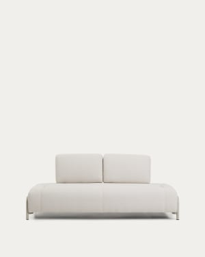 Compo ecru 2-zitsmodule van chenille met beige metalen frame 200 cm FSC Mix Krediet