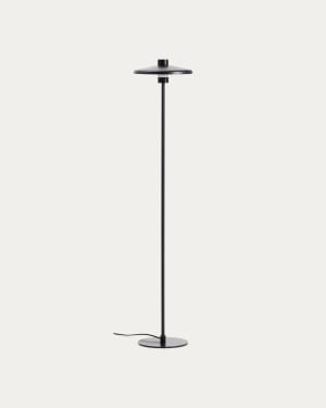 Nuvira floor lamp in black satin metal