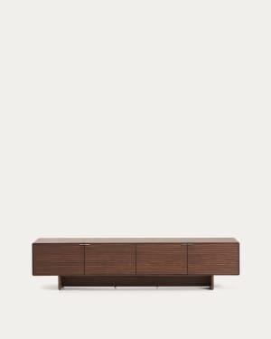 Meuble TV Norlen 4 portes en placage de noyer FSC Mix Credit 200 x 48 cm