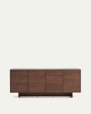 Norlen tall sideboard with 4 doors and 2 drawers in walnut veneer FSC Mix Credit 194,5 x 78cm