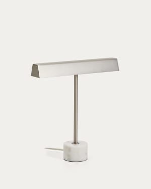 Lynor brushed metal table lamp with black marble base