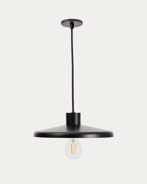 Nuvira ceiling lamp in black satin metal