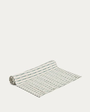 Tischläufer Coren aus 100 % Baumwolle mit kontrastierendem Jacquardmuster, Grün, 50 x 150 cm