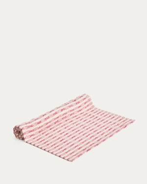 Tischläufer Coren aus 100 % Baumwolle mit kontrastierendem Jacquardmuster, Rot, 50 x 150 cm