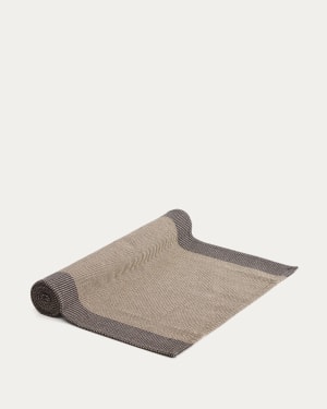 Chemin de table Briven 100 % coton noir 50 x 150 cm