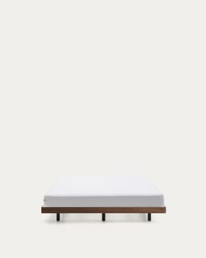 Base Norlen in impiallacciato di noce con finitura scura per materasso da 180 x 200 cm FSC 100%