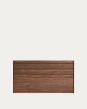 Tête de lit Norlen en placage de noyer avec finition foncée et lumière LED pour lit de 160 x 200 cm FSC 100%