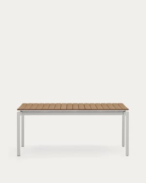 Tavolo allungabile da esterno Canyelles in legno composito e alluminio grigio chiaro 180 (240) x 100 cm