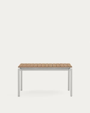 Tavolo allungabile da esterno Canyelles in legno composito e alluminio grigio chiaro 140 (200) x 90 cm