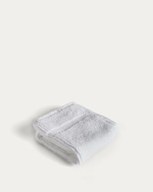 Olvira 100% cotton white jacquard hand towel 30 x 50cm