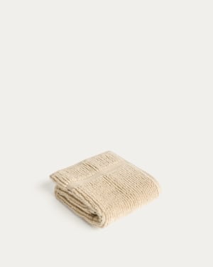 Olvira 100% cotton beige jacquard hand towel 30 x 50cm