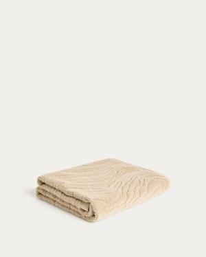 Dalira 100% cotton beige zebra jacquard hand towel 50 x 90cm