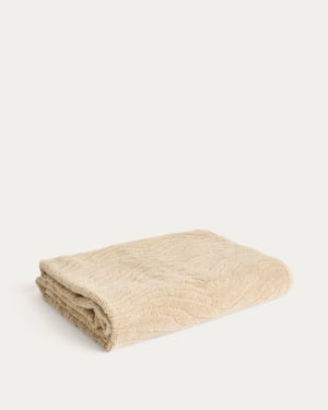 Dalira 100% cotton beige zebra jacquard bath towel 70 x 140cm