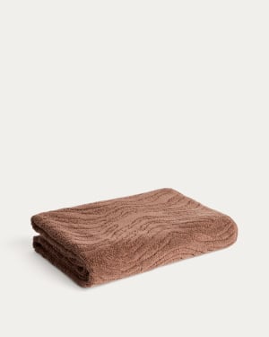 Dalira 100% cotton dark brown zebra jacquard bath towel 70 x 140cm