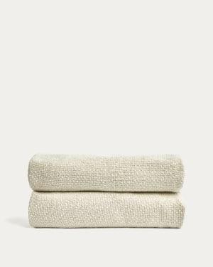 Martina bed cover in ecru chenille for mattress 180 x 200cm