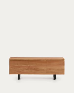 Uxue 3-door TV stand in solid acacia wood with bleached finish 150 x 58cm