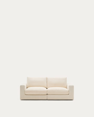 Alea removable cover modular sofa 3-seater in natural chenille 220 cm