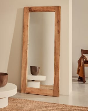 Maden wooden mirror with a natural finish 50 x 120 cm