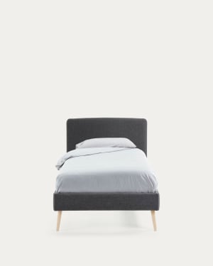 Dyla bed cover for a 90 x 190 cm mattress in black
