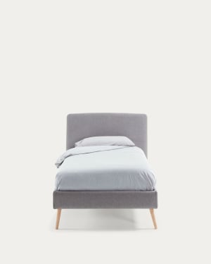 Dyla bed cover for a 90 x 190 cm mattress in grey